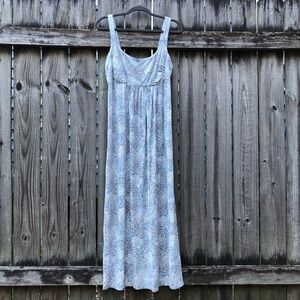 Fresh Produce Sleeveless Maxi Dress Size M Blue Floral Smocked